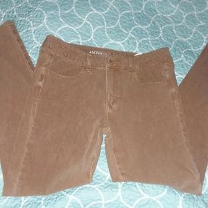 Camel colored AE skinny jeans